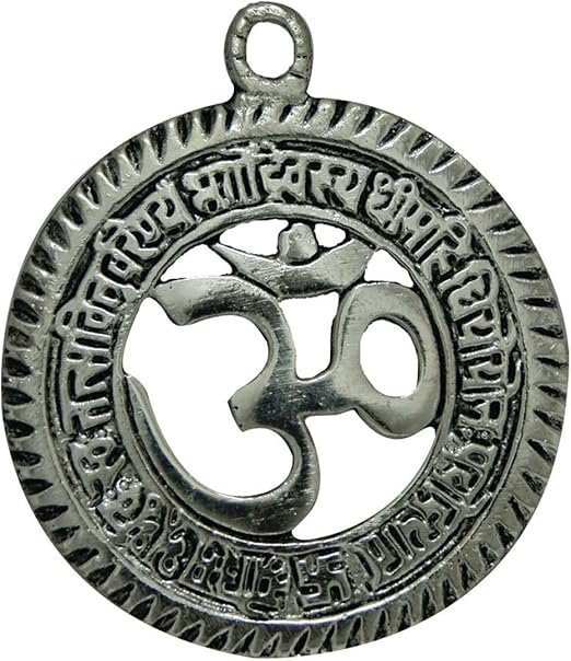 Símbolo hindú indio Sri Om Aum Gayatri Talismán colgante de regalo de amuleto decoración de buena suerte amuleto protección interior colgante de pared sala de estar/Vastu Meru Prastha Shree Yantra