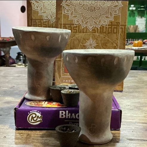 Copalera gris artesanal 16 cm alto