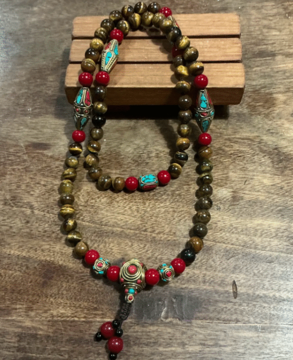Japamala de ojo de Tigre. Origen Nepal.